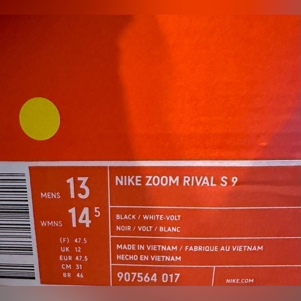 Nike Unisex Zoom Rival S 9 Track & Field Sprint Shoes 907564-017 Size 13M/14.5W - Picture 2 of 6